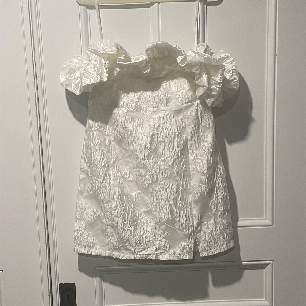 Selfie Leslie Cream Ruffled Kids Blouse